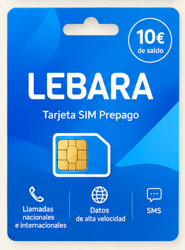 Tarjeta SIM Lebara prepago de 10 euros