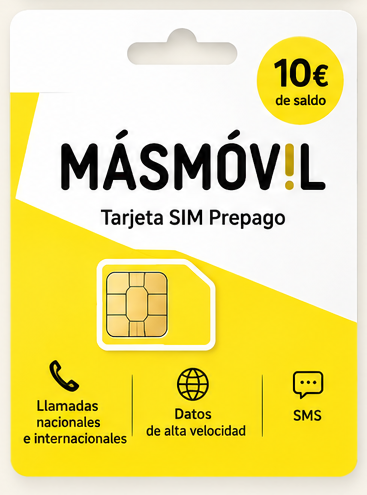 Tarjeta SIM MásMóvil prepago de 10 euros