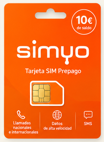 Tarjeta SIM Simyo prepago de 10 euros